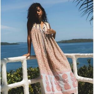 Daughters of India Aahna Dress ~ Blue Bell Maxi Size M NWT